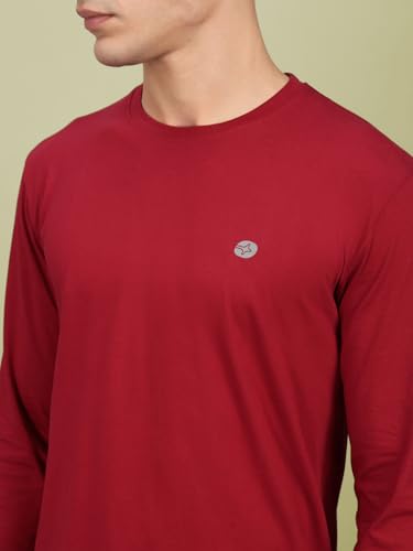 Image of Lux Nitro Men's Premium Cotton Long Sleeve T-Shirt | Modern Fit Casual Tee with Round Neck | Solid Regular Fit T-Shirt for Men