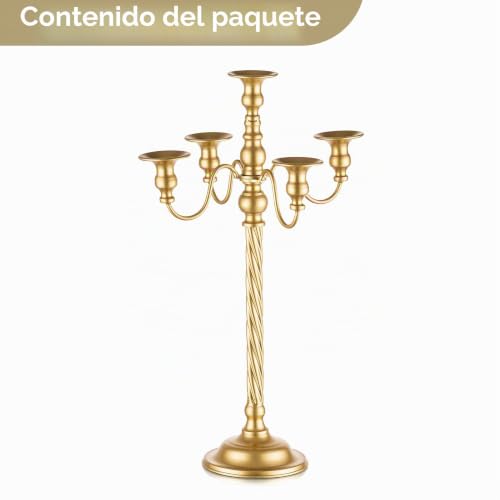 Miniatura 6 de Nuptio Candelabro De Pie Oro: 53cm Candelabros De Metal De La Vendimia El Centro De Mesa Candleardra Antiguo Titular De Los Candelabros, La Recepción De La Boda Aniversario Cumpleaños De Vacaciones
