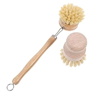 Healifty 2 Stuks Hout Handvat Schotel Borstel Vezels Wassen Up Borstels Met Opzetborstels Voor Pot Pan Schotel Kom…