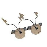 DLP Tactical Headset adaptor compatible with M-Lok helmet ARC Rail and Peltor Comtac Headset (Tan)