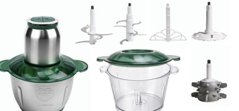 ltm electric food chopper & vegetable cutter – multi-purpose stainless steel meat grinder, onion dicer & food processor with clear bowl for veggies, fruits, nuts, herbs & meat prep