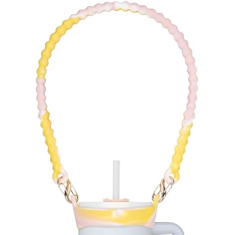 Hperycal Water Bottle Handle Cup Accessories - Water Bottle Sling, Carrier, Holder with Strap - Soft Durable Silicone - Fits Most 8-40oz Bottles - Compatible for Stanleay Cup Accessories(Sunshine) Cover
