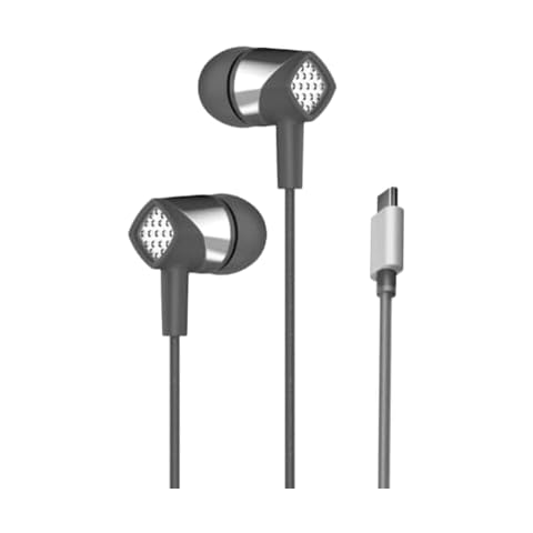 Maelifu Simple and Modern Type C in-Ear Wired Earphones, Soft Wired Earphones with Microphone, Clear Sound, Compact and Easy to Carry, Suitable for Work/Listening to Music （Black Cover