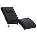 vidaXL Sdraio Massaggio con Cuscino Ergonomica Imbottita Comoda Design Moderno Funzione Massaggio Lettino Chaise Longue Poltrona Nera in Similpelle