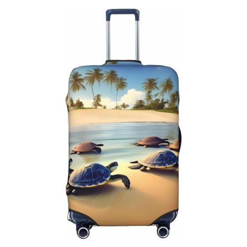 Luggage Suitcase Cover Protector, Printed turtles on the beach Luggage Covers for Suitcase, Baggage Covers Fits 18-32 Inch Luggage