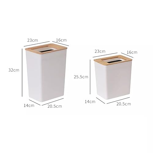 Caneca de basura blanca mediana sin tapa 7.5L miniatura 2