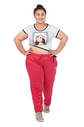Image of CUPID Women's Cotton Track Pants Regular Fit Lounge Wear Gym Joggers Sports Trouser Night Pants for Ladies