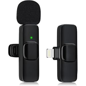 Microphones for iPhone, iPad,Mini Wireless Microphone,Wireless lavalier Microphone,microfono inalambrico para iPhone for Recording, Live Streaming, YouTube, Facebook, TikTok