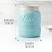 Comfify Wide Mouth Mason Jar Utensil Holder Decorative Kitchenware Organizer Crock, Dishwasher Safe - Kitchen Caddy Aqua Blue for Countertop, Large Size 7
