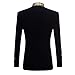 PYJTRL Mens Stylish Court Prince Black Velvet Gold Embroidery Blazer Suit Jacket (Black Gold, 44)