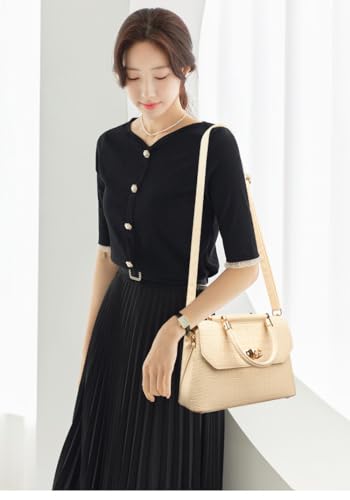 Xehuro Satchel Bag Handbag Top Handle Bag with Crocodile Pattern Shoulder Bag Briefcase for Women3