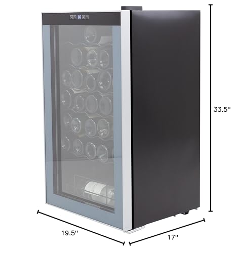 Avanti WC34N2P Wine Cooler Freestanding Single Zone with Temperature Control Holds Up to 34 Bottles, Stainless Steel Construction with Glass Door, Black on Fridge.com