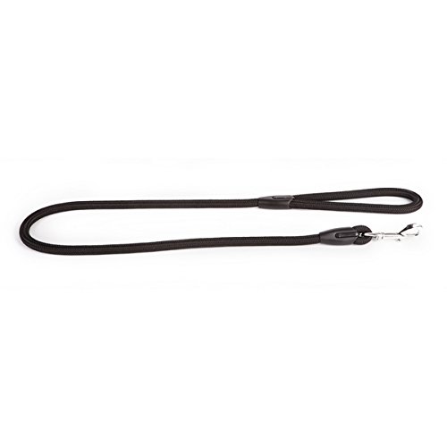 Dingo Black Cord Lead, Handmade Light Leash for Dog in Snake Style 10430, 8 mm x 120 cm