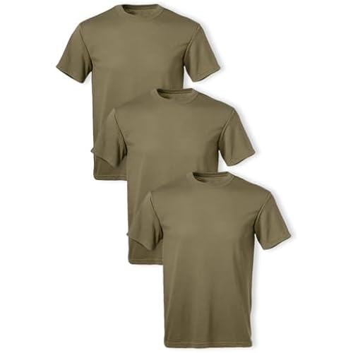 Soffe Men's Military Short Sleeve Crew T-Shirt, Cotton/Poly Blend, 3 Pack