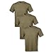 Soffe Men's 3-Pack Short Sleeve Crew Neck Military T-Shirt, Tan, Large