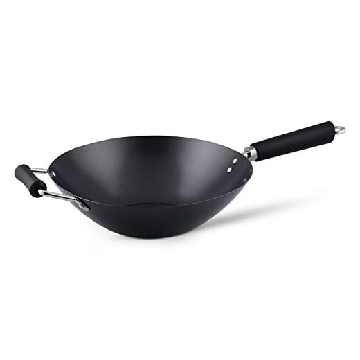 Ken Hom Koolstofstaal Niet Plakken Wok, 31cm, Excellence, Geschikt Voor Inductiekookplaten/Metalen Keukengerei, Vaatwasmachinebestendig, 2 Jaar Garantie