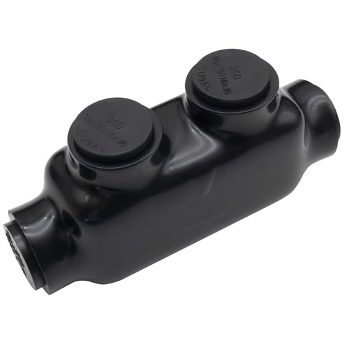 6AWG-350Kcmil Insulated 1 Port Inline Splice Connector Black Wire Connectors,Allen Hex 3/8" Insulated Cable Connectors Pre-Loaded Oxide Inhibitors,UL Listed(1pcs)