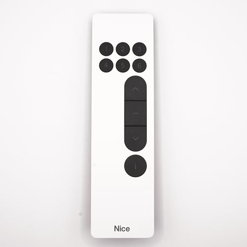 Télécommande murale Pour volets, stores, portails Nice DOMI P6 – 6 canaux – Compatible 433,92 MHz O-Code et PLN2+ – Blanc ou Noir - Compatible Yubii Home + 1 Porte-clés DOMOBIP (BLANC)