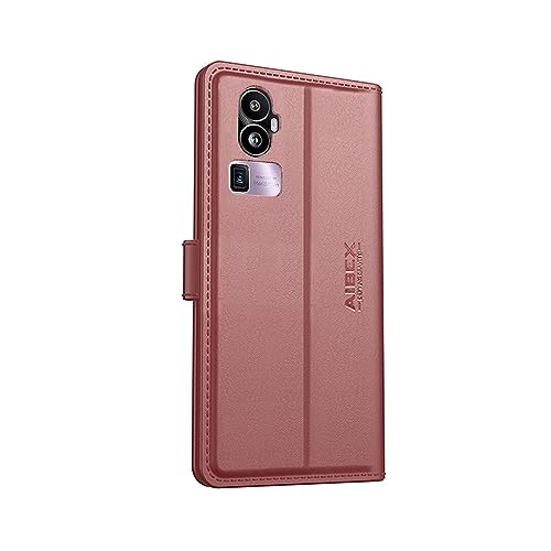 Image of AIBEX Compatible for Oppo Reno 10 Pro Plus 5G Flip Cover Leather Finish | Inside TPU with Card Pockets | Wallet Stand | Complete Protection Flip Case - Brown