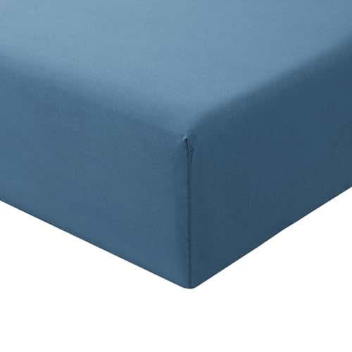 Image of RUIKASI King Fitted Sheet Deep - Dusty Blue Bottom Sheet for Kingsize Bed with 40cm 16 Inches Extra Deep Sided Pocket, Soft Microfiber Bedsheet Ultra Deep Fit with Mattress