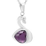 Scatola e kit di riempimento gratuiti - Urna commemorativa a forma di cigno in cristallo in acciaio inossidabile, urna per ceneri, urna per cremazione, gioielli ricordo per cremazione - Viola