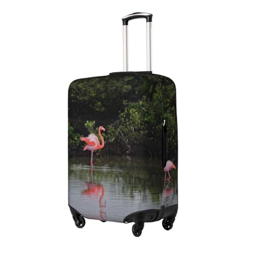 Two Flamingos Print Suitcase Cover Luggage Protector Washable Elastic Fashionable Travel Gear Cover2