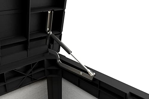 Keter Denali 100 Gallon Resin Large Deck Box-Organization And Storage For Patio Furniture, Outdoor Cushions, Garden Tools And Pool Toys, Grey & Black #TOP4