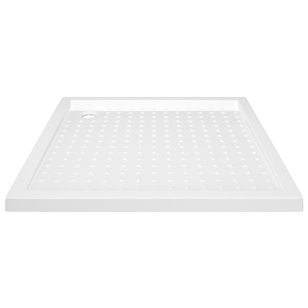 Plato de ducha 90 x 90 x 4 cm de ABS en blanco, plato de ducha antideslizante con umbral bajo, resistente y fácil de limpiar