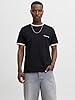 JACK & JONES Jornorrebro Ringer Tee SS Crew Neck, Black, S #1