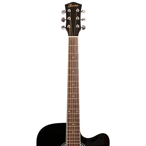 Fazley W40-BK guitare acoustique folk noire - Les Beatles, Paul McCartney, John Lennon, RIngo Starr, George Harrison Fazley W40-BK guitare acoustique folk noire – Image 7