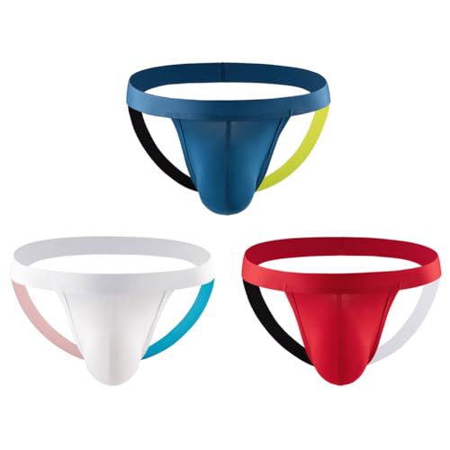Mens Jockstraps Athletic Supporters Cotton Thongs Sport Underwear Sexy Bikini