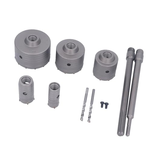 Kit de Fresas para Hormigón Omabeta, Herramienta de Perforación Eficiente con Carburo Cementado para Instalación en Paredes, con Caja de Almacenamiento, 9 Piezas para Tuberías de Agua y Escape miniatura 2
