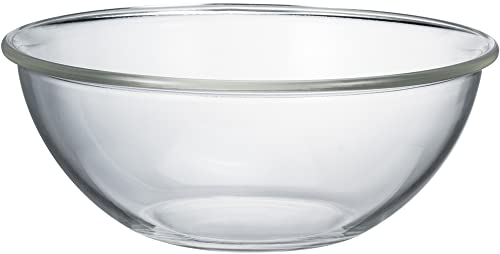 HARIO MXPA-250-BK Heat Resistant Glass Shallow Bowl, 86.5 fl oz (2,500 ml), Buono Kitchen Multi Ball, Clear, Made in Japan