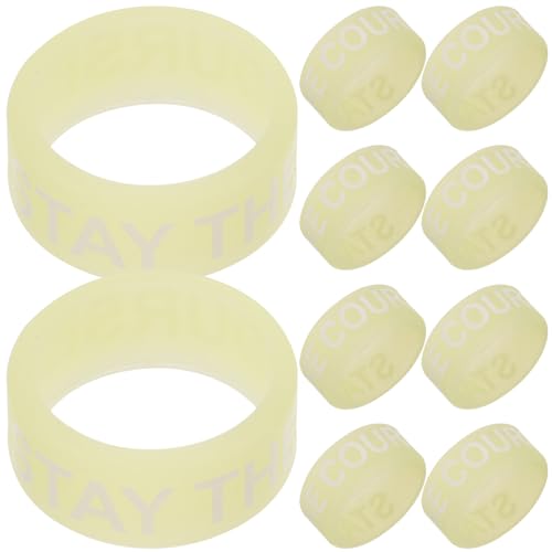 10 unidades de anillos antideslizantes para baquetas de batería, de silicona, amarillos, luminosos en la oscuridad, para mejorar el agarre y el control miniatura 1