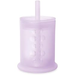 Olababy Silicone Straw Training Cup, Infant to Toddler Sippy Cup, Lilac 5oz | For 6+ to 18 Months. BPA/PVC/Lead-Free Silicone. For Water, Smoothies & Baby Led Weaning. See-Through, Dishwasher Safe.