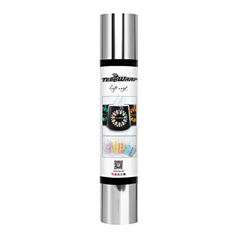 TECKWRAP Chrome Silver Adhesive Craft Vinyl Roll 1ftx5ft Cover