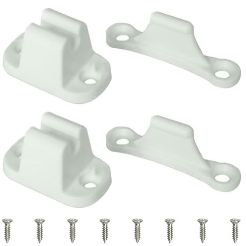 Bamyli 2 Stück Türfeststeller für Wohnwagen, Wohnwagen Türhalter mit Schrauben, Türfeststeller Wohnwagen, T Förmige Wohnmobil Türhalter, Türstopper Türhalterung Clip Kit (Weiß)