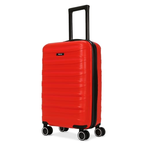 World Traveler Dejuno Motley 20-Inch Carry-On Lightweight Hardside Expandable Spinner Luggage - Red