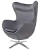 Produktbild furnigo | Designer Sessel in Ei Form, Reproduktion, Zeitlos, Viele Farben, Velvet - Velour (Dunkel Grau)