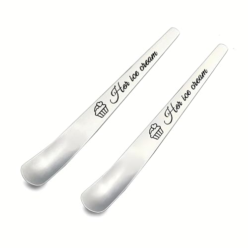 Couples Gifts for Him And Her Ice Cream Spoons Matching Anniversary Couple Gifts for Boyfriend Husband Wedding Gift for Wife Couple Engagement Gifts for Her Him Couples Dessert Spoons Set of 2