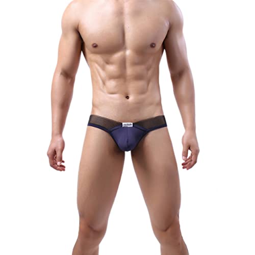 Mens Ice Silk Thongs Bulge Pouch Underwear Low Rise G-String Briefs4