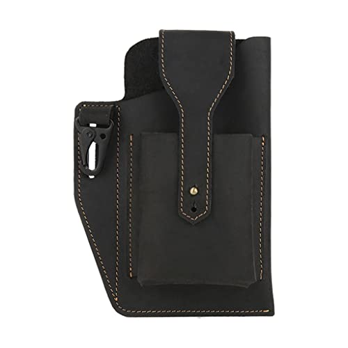 Étui téléphone hommes pochette cuir ceinture holster noir