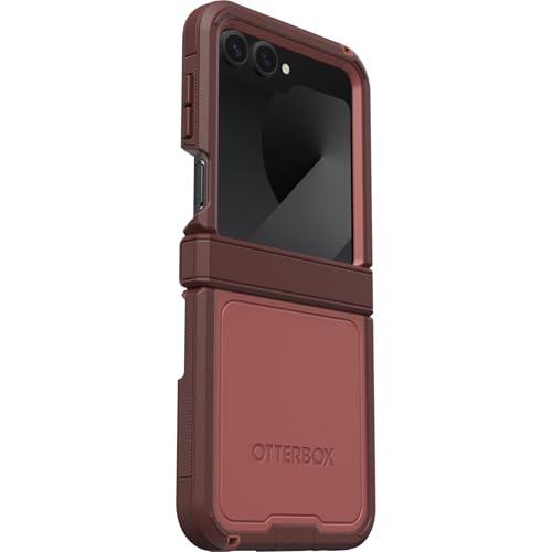 Image of OtterBox Galaxy Z Flip7 FE & Flip6 Defender Series XT Case - Red Clay | Tough, Rugged & Durable Samsung Galaxy Case with Magnets, Rugged Hinge Cover, Durable, Grippy Edges and Port Covers