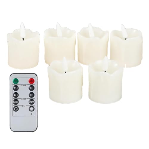 Candele Votive Tremolanti con Timer Remoto A LED A Batteria per Decorazioni da Tavola per Matrimoni