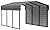 Arrow Carports Galvanized Steel Carport, with 1-Sided Enclosure, Compact Car Metal Carport Kit, 10' x 15' x 7', Charcoal