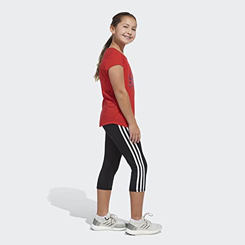 Adidas Girls' Short Sleeve Scoop Neck Tee, Vivid Red, Large #TOP3