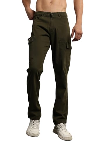 Image of Hubberholme Men Smart Casual Summer Cotton Loose Fit Mid-Rise Trousers 65