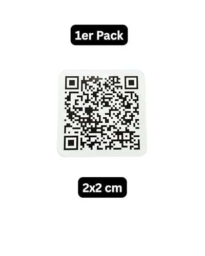 Dynamischer QR-Code Sticker/Aufkleber | 2-30 cm | Link jederzeit anpassen (1x QR-Sticker weiß, 2x2 cm)