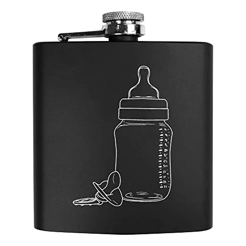 6oz 'Baby Bottle & Dummy' Pocket Hip Flask Cover