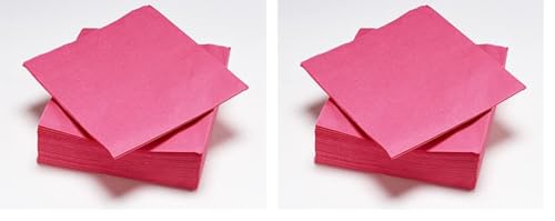 50 Serviettes Rose Fuchsia en ouate 2plis FSC® - 33x33cm (Lot de 2)